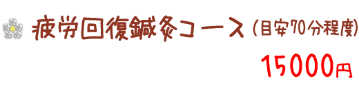 疲労回復鍼灸コース70分
