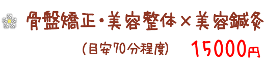 骨盤矯正・美容整体×美容鍼灸コース70分