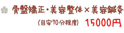 骨盤矯正・美容整体×美容鍼灸コース70分